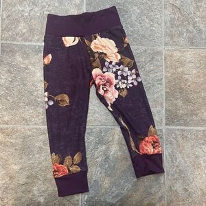 Purple Floral Infant Joggers‎